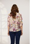 JOLENE RUFFLE BLOUSE - monet flor